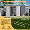 thumbnail image 3 of Jopath 10ft x 4ft Outdoor Metal Storage Shed with Floor Frame and Lockable Door for Garden, Lawn Gray, 3 of 9