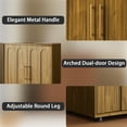 thumbnail image 5 of Wiilayok 31.5 Inch Mid Century Modern Sideboard Buffet Cabinet Oak Arched Doors Storage Credenza Media Console, 5 of 8