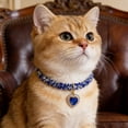 thumbnail image 6 of AuroraX Crystal Heart Pet Necklace Adjustable Rhinestone Dog Collar Bling Fashion Party Wedding Pet Supplies for Dog Cat Blue, 6 of 6