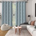 thumbnail image 4 of Lfeey Room Darkening Curtain，Grey Blue Floral Blackout Curtains 63 Inches Long, Set of 2, 4 of 7