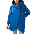 thumbnail image 2 of Women'S Plus Size Hooded Fleece Lined Sweatshirt Full Zip Casual Long Sleeve Outdoor Jacket Blue XXL, 2 of 7