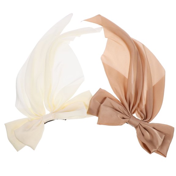 OUNONA Decorative Bow Hair Clip Assorted Color Fabric Metal for Party Use 2Pcs