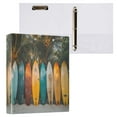 thumbnail image 2 of joogoo Surfboard Palm Beach Hardcover 3 Ring Binder 1.5" Round Rings Interior Pockets Binders Organizer 2 Pack, 2 of 9