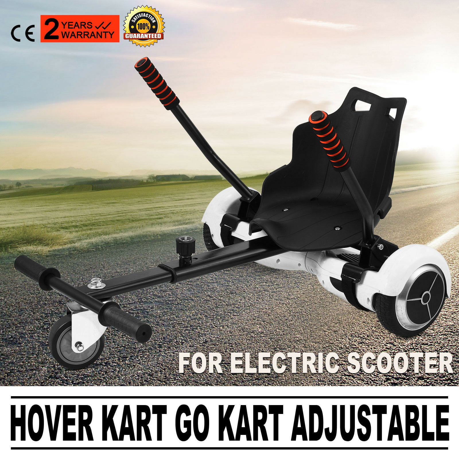 Hovercart Hover Kart GoKart Adjustable For Self Balancing Board E-scooter Black