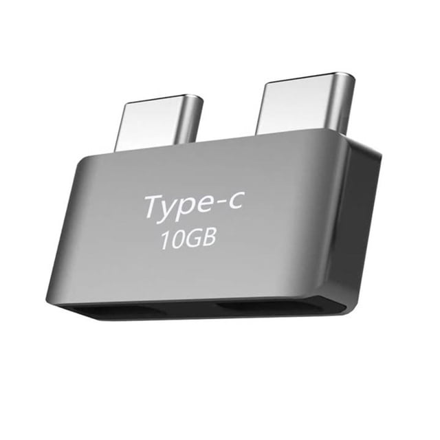 Type-C Extension Adapter High Strength High Speed Aluminium Alloy Male to Female Dual USB-C Adapter for MacBook Pro/Air