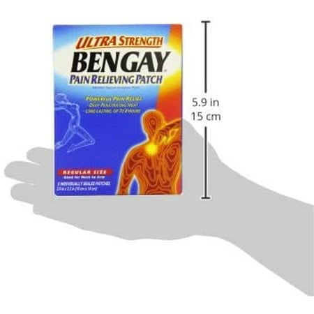 BENGAY Pain Relieving Patches Ultra Strength Regular Size 5 Each (Pack of 6)