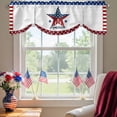 thumbnail image 2 of Independence Day Tie Up Valances Curtain, Adjustable Kitchen America White Wooden Stripes U.S. Flag Valances for Windows Decor, Rod Pocket Short Curtains Set for Bedroom/Bathroom, 42"x12", 2 of 9