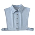 thumbnail image 2 of Women's Denim False Collar, Detachable Layering Dickey for Sweaters and Blouses, Button Down Decorative Collar to Refresh Tops and Dresses-Light Blue, 2 of 8