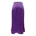 thumbnail image 4 of Gbsyewxs Womens Skirts Midi Skirt High Waist Solid Color Straight Elegant Party Women'S Skirts Dark Purple, 4 of 5