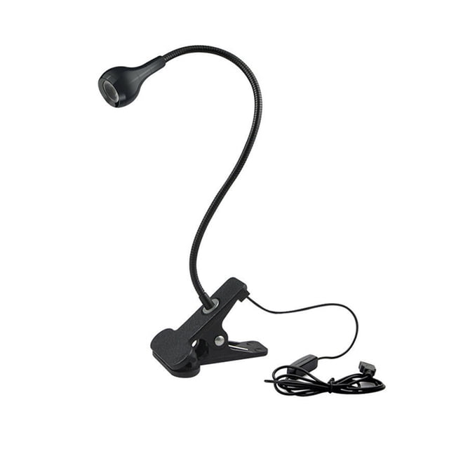 Bearachild USB Clip-On Luz de lectura LED Cabecero de cama flexible Office Eye Caring Iluminación y accesorios luz blanca negra Bearachild HA2664-01