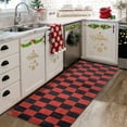 thumbnail image 2 of HOMERRY Xmas Rug Plaid Runner Home Decor Carpet Indoor Modern Washable Non-slip Throw Rug for Kitchen 2' x 8' Black/Red, 2 of 5