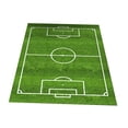 thumbnail image 4 of Alfombras de campo de fútbol Manta de juego para Almohadilla de cabecera Piso temático deportivo Alfombras de área de fútbol para dormitorio Niñ 120x160cm Verde Fernando Felpudo interior, 4 of 8