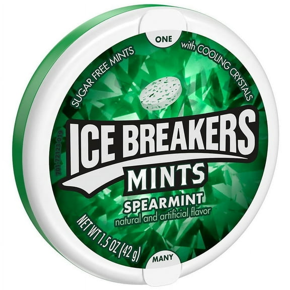 Ice Breakers Sugar Free Breath Mints, Tin Spearmint1.5oz Pack of 2