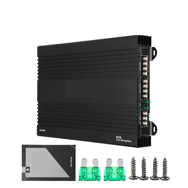 4 Channel 12V AS-8080 Car Amplifers 4CH Powerful Mini HiFi Digital Stereo Bass Power Amp Device Cars Subwoofer ,Bluetooth 5.0