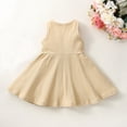 thumbnail image 3 of yillto Girls Summer Dress Sleeveless Crew Neck A Line Casual Solid Color Dresses Clothes for Little Girl, 3 of 4