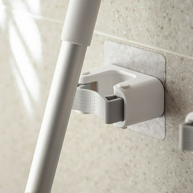 Mop Broom Holder Self Adhesive Hanger Mop Spring Clips Wall Mounted Durable Beige 1pcs Walmart