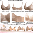 thumbnail image 6 of BIMEI Mastectomy Bra with Pockets for Breast Prosthesis Women's Full Coverage Wirefree Everyday Bra plus size 8102,Beige,38C, 6 of 8