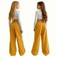 thumbnail image 4 of BLVB Big Girls Wide Leg Corduroy Pants High Waist Trousers Vintage Kids Pants Streetwear Casual 7-16 Years, 4 of 7