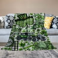 thumbnail image 2 of COMIO St. Patrick's Day Shamrock Super Soft Flannel Throw Blankets Lucky Clover Gnome Truck Green Plaid Blanket Lightweight Cozy Warm Fuzzy Plush Blankets for Couch Bed Sofa, 2 of 6