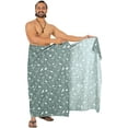thumbnail image 3 of LA LEELA Men's Cotton Linen Effect Swimwear Beach Cover Up Swimsuit Pareo Wrap Sulu Sarong For Men One Size Shadow, Flamingo Vacation, 3 of 5