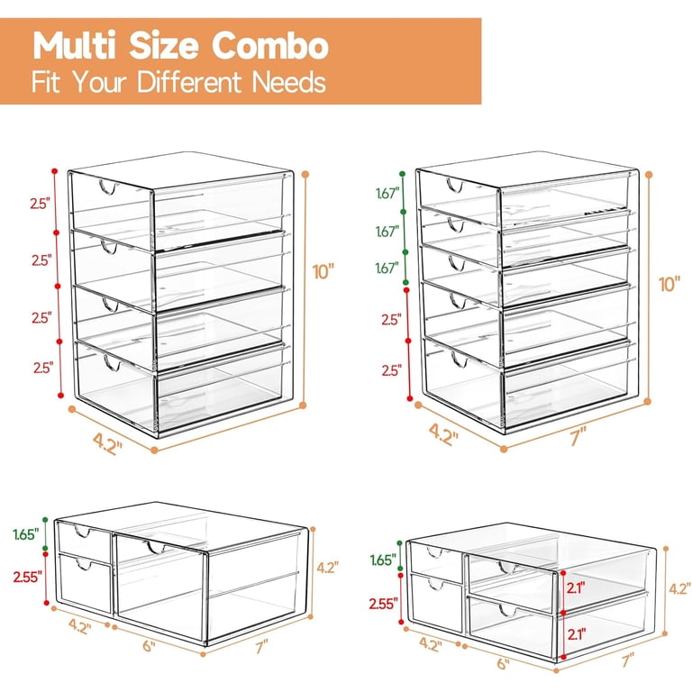 TAIMASI 16-Drawer Acrylic Organizer Set, 4-Piece photo 2