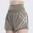 thumbnail image 4 of Women's 2 in 1 Athletic Workout Shorts with Pockets Elastic Waistband High Waisted Gym Yoga Running Shorts with Liner, 4 of 6