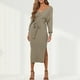 thumbnail image 2 of Señora otoño e invierno vestido elegante Batwing manga Sexy ceñido al cuerpo traje de calle Hugtrwg Para estrenar, 2 of 9