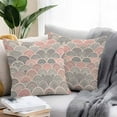 thumbnail image 5 of Outdoor Waterproof Pillow Covers Pack of 2, Pink Boho Vintage Ocean Shell Abstract Style Ethnic Decorative Throw Pillowcases Cushion Covers for Garden Patio Tent Sofa Couch, 16x16 inch, 5 of 8