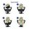 thumbnail image 4 of Autumn Office Chair Slipcover, Rubber Boots Rainy Days Footwear Fall Season Gardening Fashion Graphic Art, Protective Stretch Decorative Fabric Cover, Standard Size, Eggshell Multicolor, by Ambesonne, 4 of 5