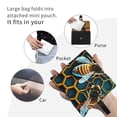 thumbnail image 4 of Honeycomb Bee Starry Bee Honey Reusable Grocery Bags Shopping Totes Foldable Washable Pouch Handbag Storage Bag, 4 of 7