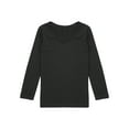thumbnail image 4 of DPOIS Kids Girls Stretchy Nylon Long Sleeve Undershirts Tops Type A Black 7-10, 4 of 7