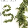 thumbnail image 3 of Huchen 9FT Artificial Cedar Garlands, Real Touch Winter Pine Garland, Green Artificial Greenery Garland for Table, Mantle, Wall, Indoor, Outdoor Christmas Decorations (Gradient Green), 3 of 18