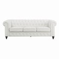 thumbnail image 3 of Emery Chesterfield Sofa, Luxurious Comfort for Cozy Living Rooms, Mid-Century Modern couch, Elegance & Serenity, 3-Seater Sofa White,PU, 3 of 6