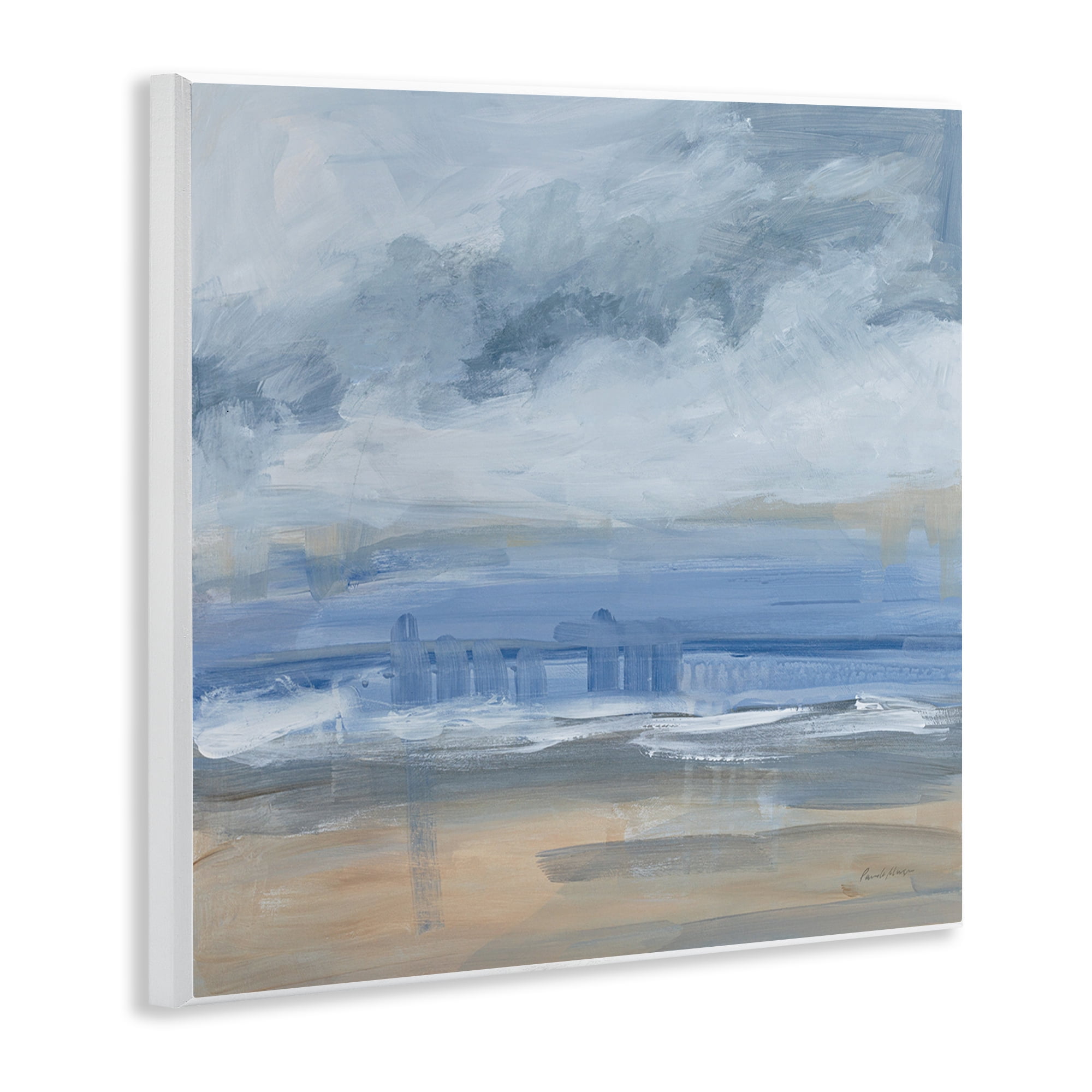 Stupell Industries Abstract Beach Scenery Coastal Painting Unframed Art Print Wall Art, 12 x 12