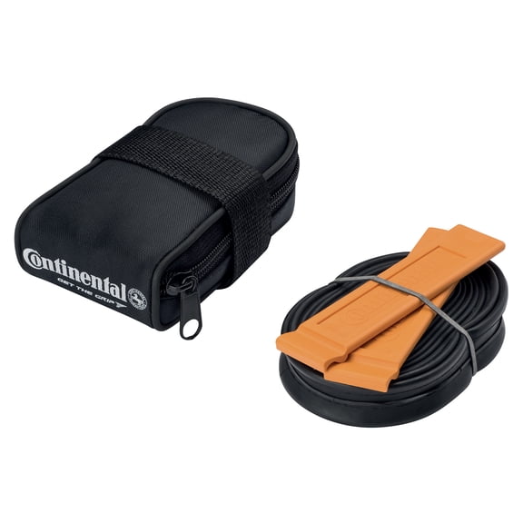 Continental Road Saddle Bag With Race 700 X 20-25 Presta 48Mm Valve Tube And 2 Tyre Levers Blac