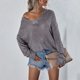 thumbnail image 4 of Puntoco Suéter Mujer Moda Casual Sólido V-Cuello Manga Larga Suéter De Punto Tops Navidad Liquidación Puntoco Puntoco-247, 4 of 8