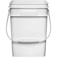 thumbnail image 6 of House Naturals 4 Gallon Square Food Grade Bucket Pail with Plastic Handles and Lid (Pack of 3) Made in USA containers (White - Blue lids), 6 of 8
