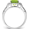 thumbnail image 2 of Sterling Silver Rhodium Plated Diamond And Peridot Ring (Size 8) Made In India qr4502pe-8, 2 of 5