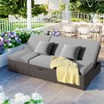 thumbnail image 3 of INCLAKE Double Chaise Lounge with Adjustable Backrest and Seat Double Outdoor Daybed, Gray, 3 of 8