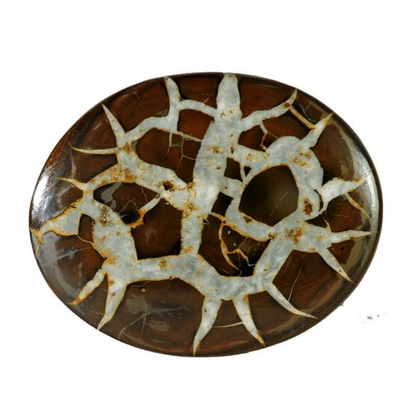 Khushi Gems Natural Brown Septarian Oval Cabochon Loose Gemstone, 97.90 Ct
