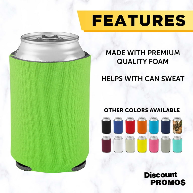 Can Coolers - 25 pack - 4mm Collapsible Beer Holders To Keep Your Beer Cold  - Insulated Cans Holder - Lime Green