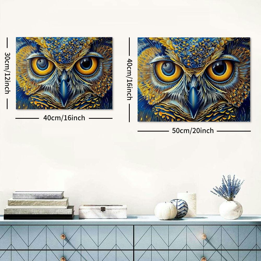 ONETECH Trippy Owl Canvas Art - Home Decor Wall Art Print Poster