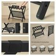 thumbnail image 3 of LEDREM Solid Wood Luggage Rack with Storage Shelf, Foldable Suitcase Stand No Assembly Required for Guest Room Hotel Bedroom, Ink Black, 3 of 6