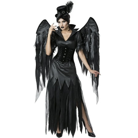 Midnight Raven Womens Adult Black Angel Of Death Costume