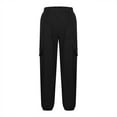 thumbnail image 5 of Boys Cargo Pants Black Joggers with Elastic Waist - Kids Lightweight Athletic & Casual Pants for School, Play and Everyday Wear,Size 8-10T, 5 of 7