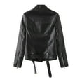 thumbnail image 3 of AOOCHASLIY Valentine's Day Women Coat Women's Leather Coat with Long Sleeves and Belt Spring and Fall Thin Women's Jacket V-neck Jacket, 3 of 3