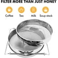 thumbnail image 4 of 1-Pack Stainless Steel Honey Strainer, Double Layer Filter, 9.4 Inch Bowl with Extendable Arms, Fits 5 Gallon Bucket, 4 of 6