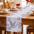 thumbnail image 5 of Purple Crane Silhouette Table Runner 48 Inches, Modern Abstract Flowers Botanical Bed Runner Dresser Scarves Tabletop for Indoor Outdoor Parties/Ceremony/Banquet, 13" x 48", 5 of 9