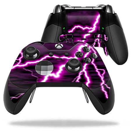 - MightySkins Protective Vinyl Skin Decal for Microsoft Xbox One Elite Wireless Controller case wrap cover sticker skins Purple Lightning