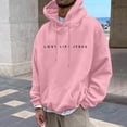 thumbnail image 3 of MHFRRA Sudaderas y Sudaderas para Hombre, Sudaderas Casuales de Manga Larga con Estampado para Uso Diario, Ajuste Cómodo, Diseño Moderno para Otoño E Invierno Rosa, 3 of 5